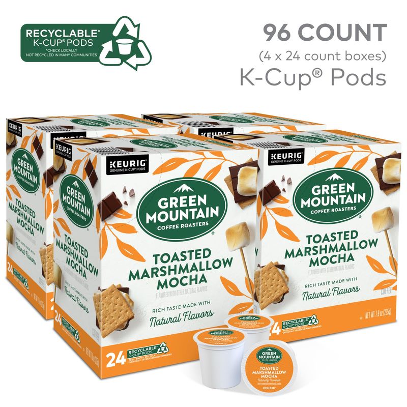 Green Mountain Coffee Roasters Toasted Marshmallow Mocha Keurig Single-Serve K-Cup Pods, Light Roast Coffee, 96 Count (4 Packs of 24)