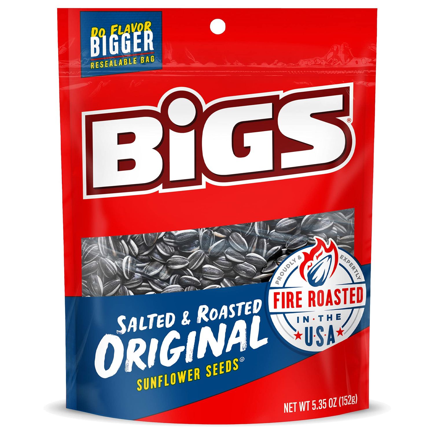BIGS Salted &amp; Roasted Original Sunflower Seeds, Keto Friendly Snack, 5.35-oz. Bag (Pack of 12)