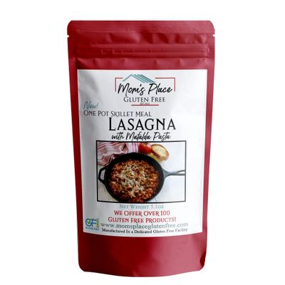 Mom&#39;s Place Gluten-Free One Pot Skillet Meal Lasagna, Easy to Make Meal Kit, Dairy Free, Nut Free &amp; Soy Free, 8 servings, 5.1 oz