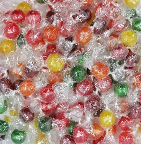 Assorted Traditional Sour Fruit Balls Individually Wrapped Old Fashioned Hard Candy (1 Pound)
