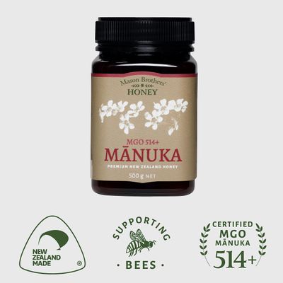 Mason Brothers Raw Manuka Honey MGO 514+ | New Zealand Honey, MGO Certified / 17.6oz