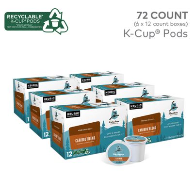 Caribou Coffee Caribou Blend Keurig Single-Serve K-Cup Pod, Medium Roast Coffee, 72 Count