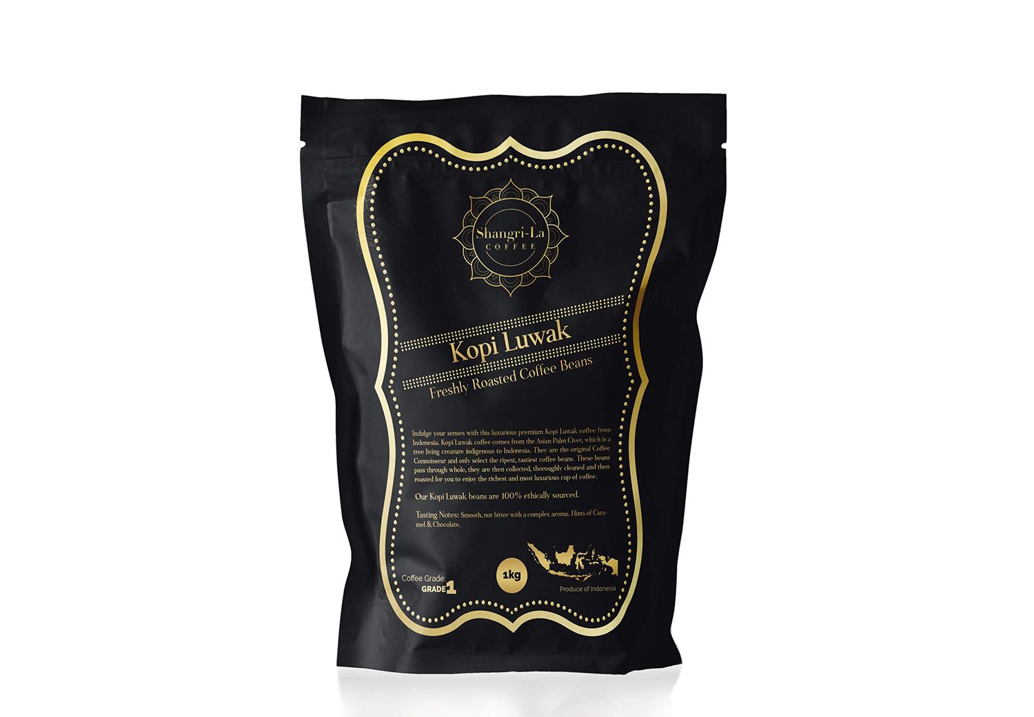 Shangri-La Coffee - Wild Kopi Luwak Coffee Whole Beans - Sustainably Sourced (from Indonesia) - 1 Kilogram