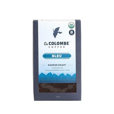 La Colombe Bleu Organic Dark Roast Drip Grind Ground Coffee - Notes of Cocoa, Macadamia &amp; Sweet Cream, 12 Ounce (Pack of 1)