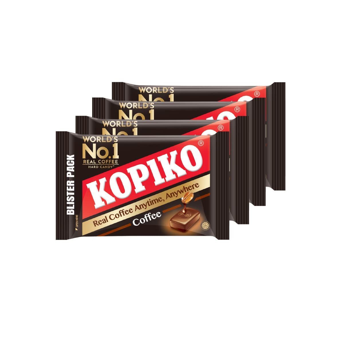 Kopiko Coffee Candy Your Take-Out Pocket Coffee for Every Occasion Hard Candy Made from Indonesias Coffee Beans - Contains Real Coffee Extract for Better Taste (Pack of 4)