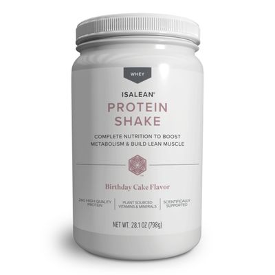 Isagenix IsaLean Shake - Meal Replacement Protein Shake Supports Healthy Weight &amp; Muscle Growth - Protein Powder Enriched with 23 Vitamins - Birthday Cake Flavor, 29.6 Oz (14 Servings)