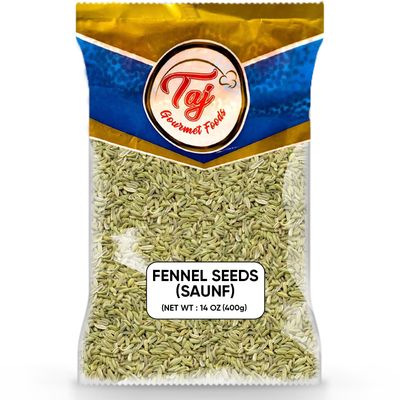 TAJ Fennel Seeds (Saunf), Whole Saunf, 14 Ounce