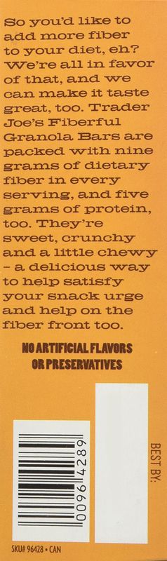 2 Boxes Trader Joe's Fiberful Granola Bars Rolled Oats &amp; Chocolate Chips 9 g Fiber
