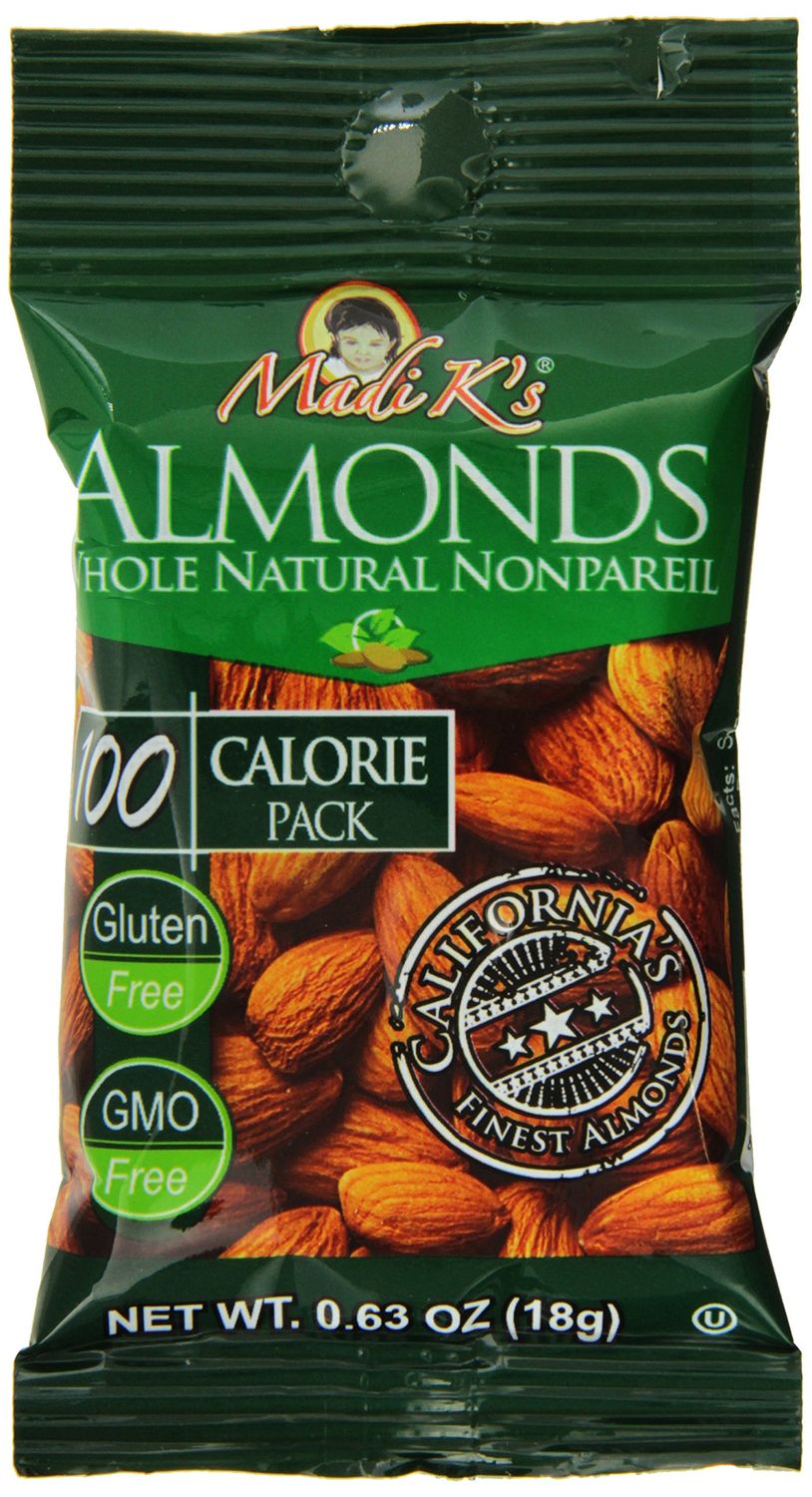 Madi K&#39;s Almonds, Whole Natural Nonpareil, 31 Count (Pack of 31)