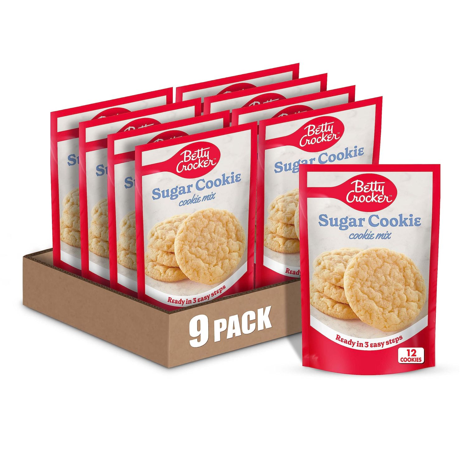 Betty Crocker Sugar Cookie Mix, Makes twelve (12) 2-inch Cookies, 6.25 oz. (Pack of 9)
