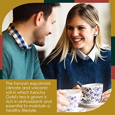 Kericho Gold Black Tea - Rich in Antioxidants - Orange Pekoe Tea - Kenya Origin - Unique Flavor --100 Envelopes Tea Bags (Pack of 1)