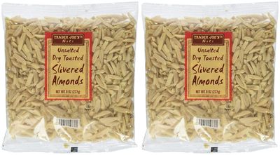 Trader Joe&#39;s Unsalted, Dry Toasted Slivered Almonds (Pack of 2)