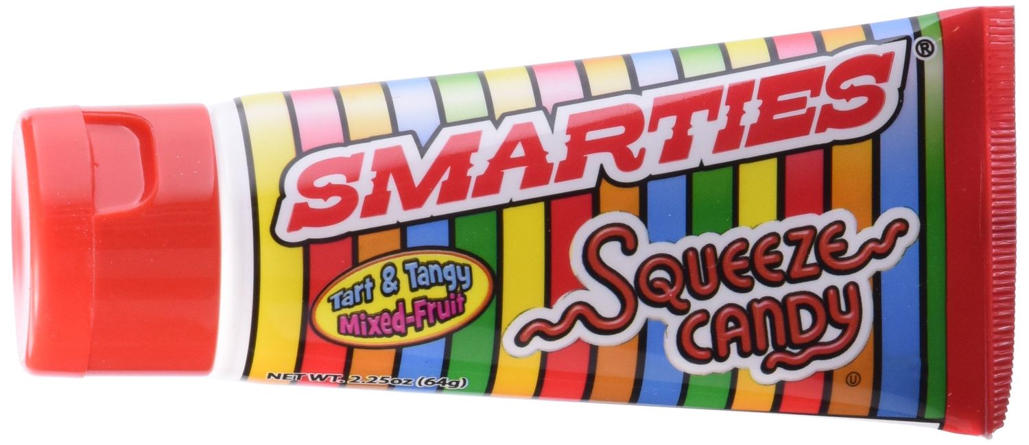 Smarties Tangy Mixed Fruit Liquid Squeeze Candy Tubes,2.3 ounce - 12 Ct. Case