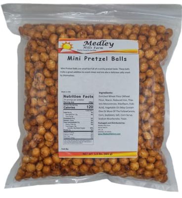 Medley Hills Farm Mini Pretzel Balls - Pretzel rounds - Nuggets - in Resealable Bag - 1.5 lbs