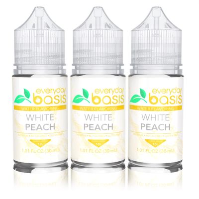 Everyday Basis Water Flavoring - Liven Up Your Water - Great Taste - Great Flavors - Keto Friendly, 0 Calories - No Dyes or Food Coloring (White Peach) (Pack of 3)