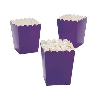 Mini Popcorn Boxes - Purple - Teacher Resources &amp; Birthday Supplies (2 dozen per unit)