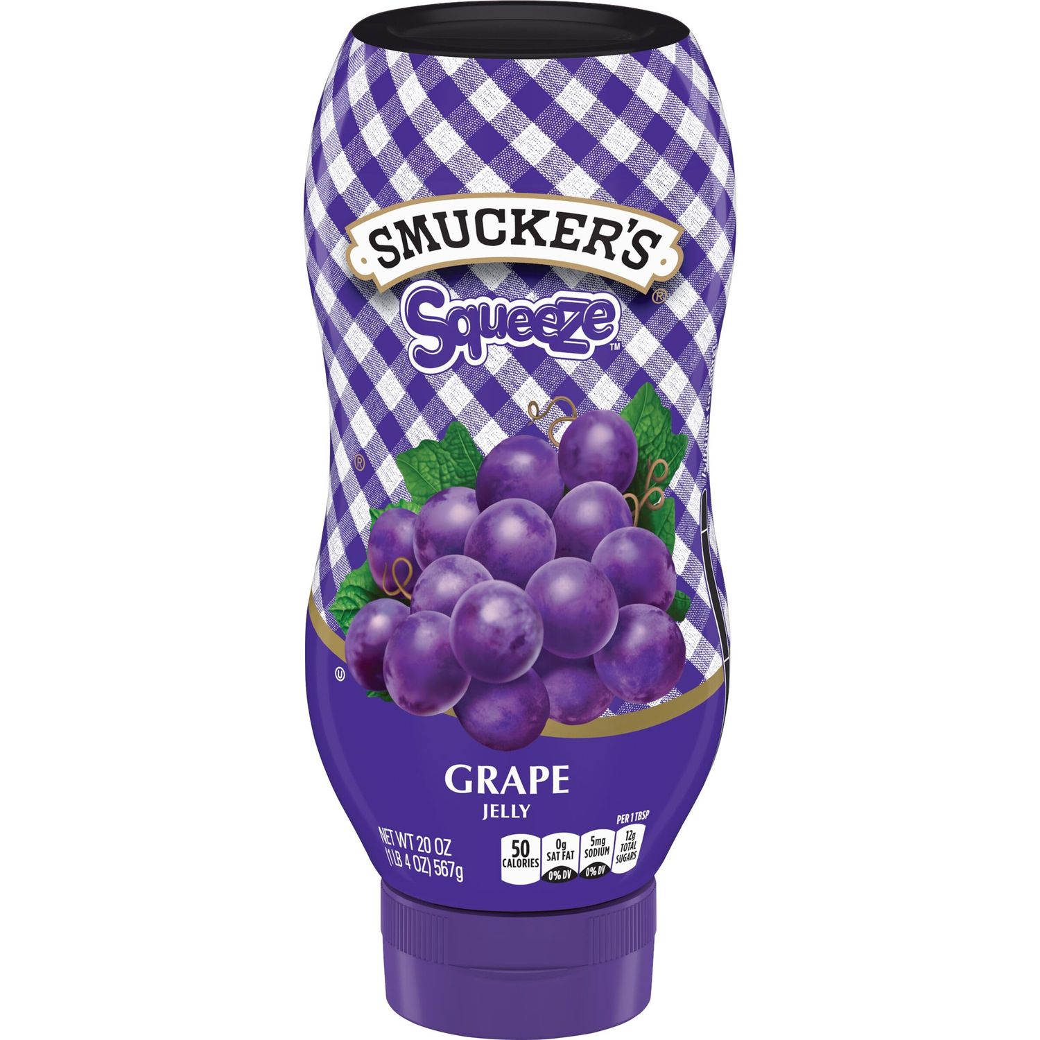 Smucker&#39;s Grape Squeezable Jelly, 20 Ounces (Pack of 12)