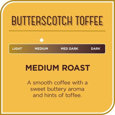 Don Francisco's Butterscotch Toffee Ground Coffee: Rich 100% Arabica Beans with Sweet Buttery Aroma - Family-Crafted Flavored Coffee for Delightful Mornings (1 x 12 oz Can)