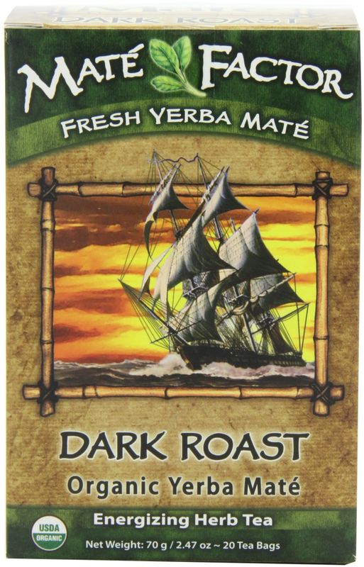 The Mate Factor Yerba Mate Energizing Herb Tea, Dark Roast, 20 Tea Bags (Pack of 3)