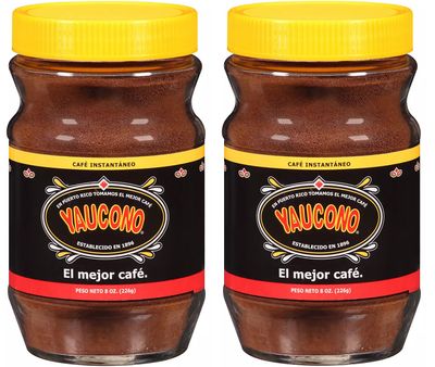 Yaucono Instant Coffee, Medium Roast, Arabica, from Puerto Rico, Glass Jar, 8 Ounce (Pack of 2)