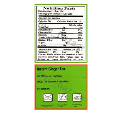 West Indian Select Honey Ginger Tea (20 Sachets) 18 G/0.63oz (Pack of 3)