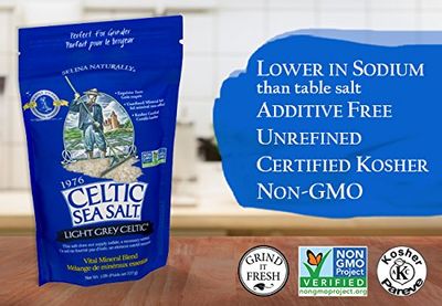 Light Grey Celtic Sea Salt Resealable Bags - Additive-Free, Delicious Sea Salt, Perfect for Cooking, Baking and More - Gluten-Free, Non-GMO Verified, Kosher and Paleo-Friendly, 1/2 Pound Bag (6 Count)