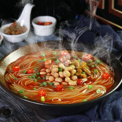 SXET Hot and Sour Rice Noodles, 4 Packs Chinese Instant Noodles, Chongqing Authentic Hot and Sour Powder, 100g/3.52oz per Bag , pack of 4