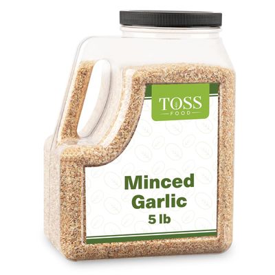 Minced Garlic Bulk 5 LB Dried Garlic Flakes Container,Ready-to-Use Seasonings for Cooking, Reduce Prep Work and Easily Add Flavor Seasoning - Perfect for Sauces, Stir-Fries and Soups