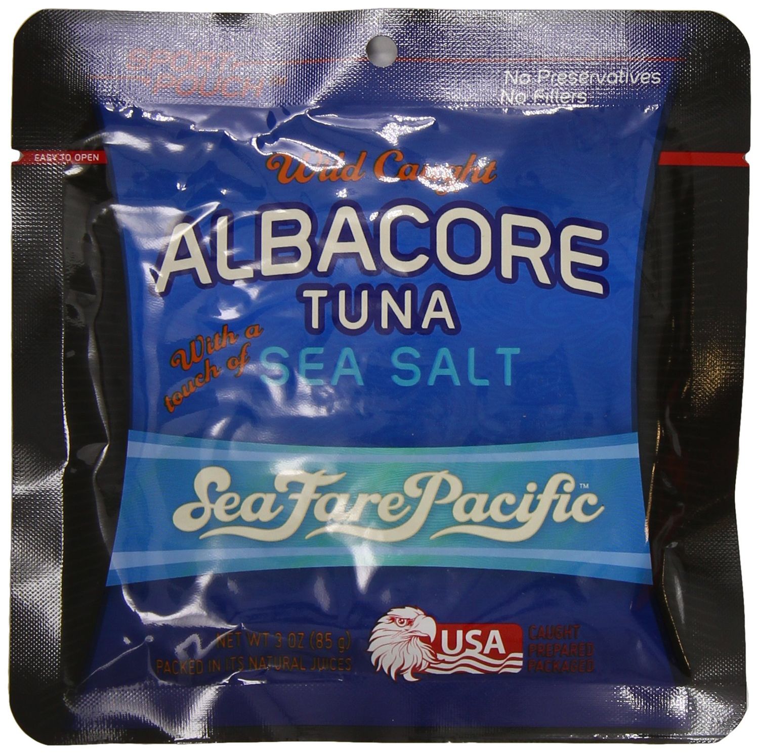 Sea Fare Pacific Wild Caught Albacore Tuna,Salt Sport Pouch, 3 Ounce (Pack of 12)