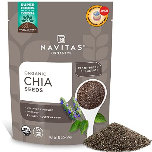 Navitas Organics Chia Seeds, 16 oz. Bag, 38 Servings - Organic, Non-GMO, Gluten-Free