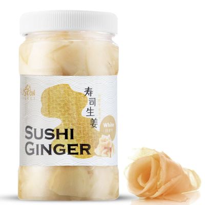 Fusion Select Sushi Ginger - Natural Sliced Gari, Pickled Ginger for Sushi - No MSG, Non-GMO - Spicy, Sour, Sweet &amp; Salty Taste Notes - Side Dish For Sashimi, Sushi Ingredients - 12oz (White, 1Pk)