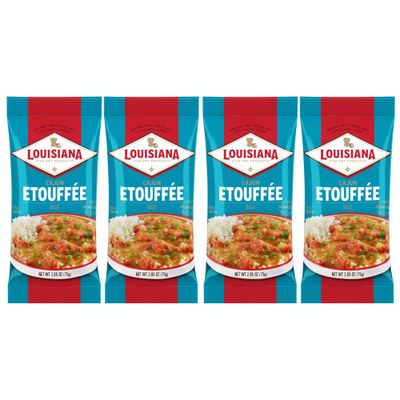 Cajun Etouffee Base 2.65 oz. (Pack of 4) - Authentic Cajun Etouffee Mix with Onions, Bell Peppers, Celery &amp; Spices - Easy to Prepare Delicious Etouffee at Home - By Louisiana Fish Fry