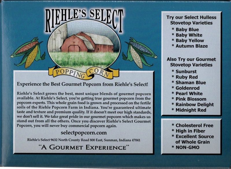 Riehle's Select Popping Corn Hulless Natural Lite Microwave Popcorn, 3Count.