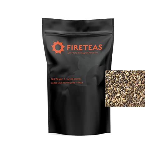 FIRE TEAS Organic Milk Thistle &amp; Fenugreek Seeds Herbal Tea w/Ginger - Herbal Folk Remedy Tea - Loose Leaf -