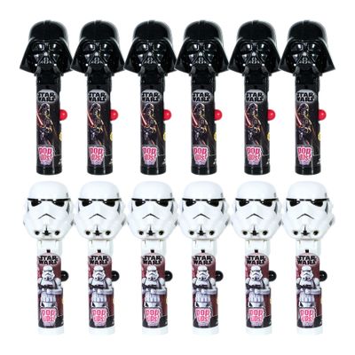 Pop Ups! Star Wars Lollipop Holder | Collectable Star Wars Toy Lollipop Case | Star Wars Party Favors for Goodie Bags, Piata Candy, Game Prizes | Bulk Set of 12 | Lollipops Included