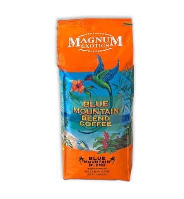 Jamaican Blue Mountain Coffee Blend, Whole Bean, 2 Lb Bag - Medium Roast, Fresh Strong Arabica Coffee - Rich And Smooth Flavor - Magnum Exotics