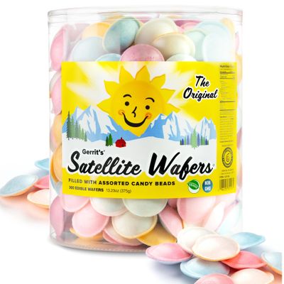 Gerrit&#39;s Original Satellite Wafers, Filled with Assorted Candy Beads, 300 Count Tub (13.23 oz)