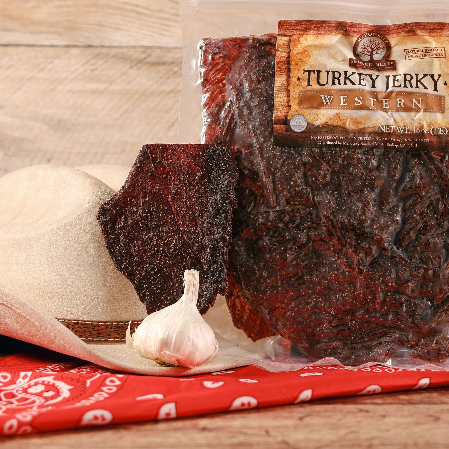 Mahogany Smoked Meats: Western Turkey Jerky - 16oz