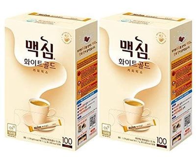 Maxim Coffee Mix, Instant Coffee (    ) 100 sticks/pack (White Gold, 100 Sticks x 2 Box)