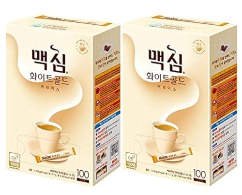 Maxim Coffee Mix, Instant Coffee (    ) 100 sticks/pack (White Gold, 100 Sticks x 2 Box)