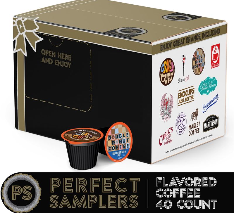 Crazy Cups Pod Variety Pack - Unique Flavors of Chocolate, Vanilla, Caramel, Coffee Capsules, Flavored Coffee, 40 Count