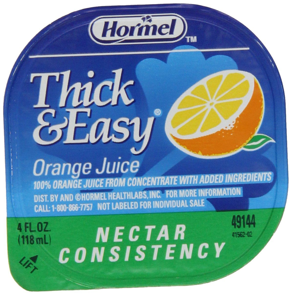 Hormel Drink Thick &amp; Easy Orange Juice (Nectar Consistency), 4-Ounce Portion Control Cups (Pack of 24)