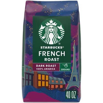 Starbucks Whole Bean Coffee, Dark Roast Coffee, French Roast, 100% Arabica, 1 bag (40 oz)