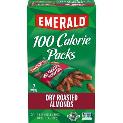 Emerald Nuts Dry Roasted Almonds, 100 Calorie Packs, 7 Ct