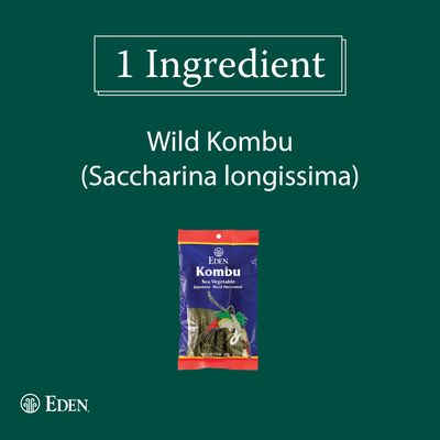 Eden Kombu, Wild Japanese Hand Harvested Sea Vegetable, Hokkaido, Dashi, Seaweed, Kelp, 2.1 Oz