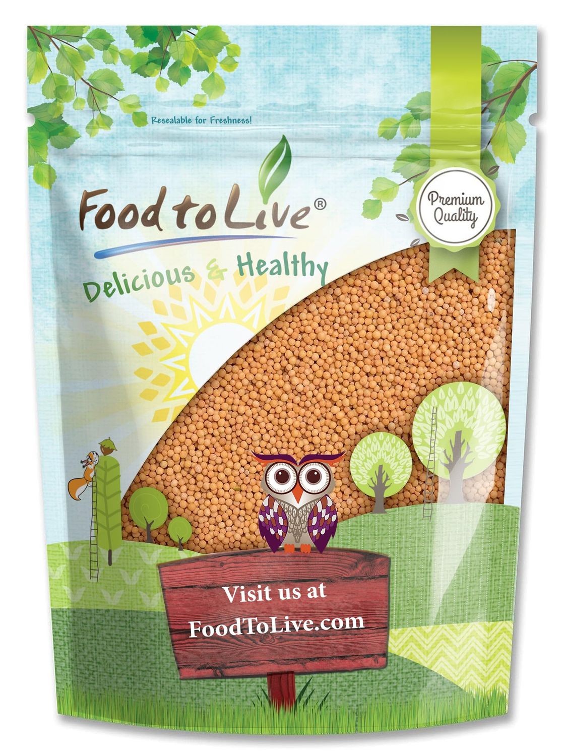 Food to Live - Yellow Mustard Seeds, 1 Pound Whole Spice, Vegan, Kosher, Bulk. Spicy, Pungent Flavor. Rich in Selenium, Fiber. Perfect for Pickling, Condiments, Homemade Dips, and Marinades