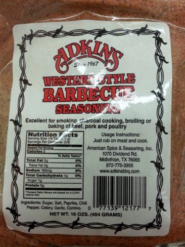 Adkins Western Style Barbecue Seasoning 16 Oz Bags (Pack of 6)