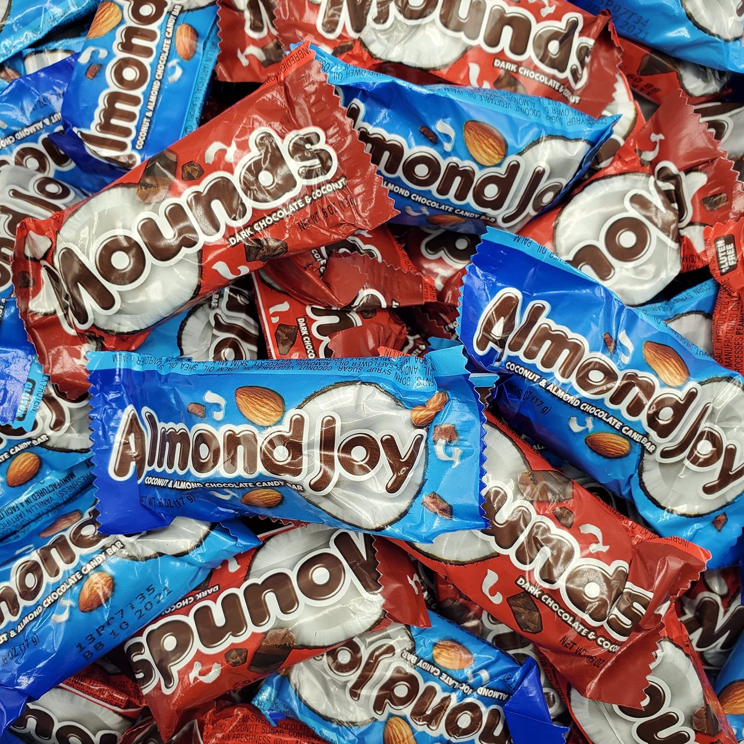 Almond Joy and Mounds Fun Size Candy Assortment - Coconut and Almonds Chocolate Bars - Individually Wrapped Candy - 2 Pounds