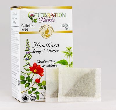 CELEBRATION HERBALS Hawthorn Leaf &amp; Flower Organic 24 Bag, 0.02 Pound
