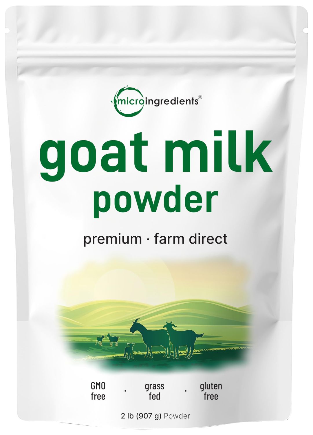 Goat Milk Powder, 2 Lb | Grass Fed Source, Australian Farm Derived, Unadulterated Formula, Easily Digested | Rich in Protein, Calcium, &amp; Probiotics | Non-GMO, Gluten Free, Pet Friendly